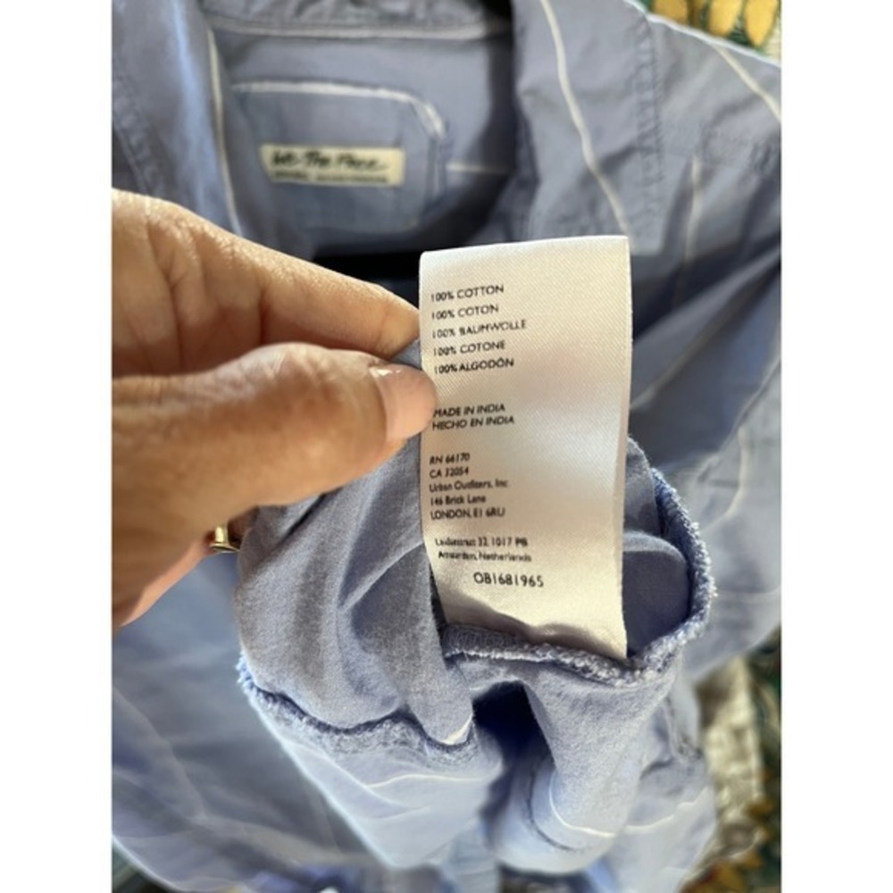 We The Free Blue White Striped Button Down Shirt Boho XS - Picture 7 of 7